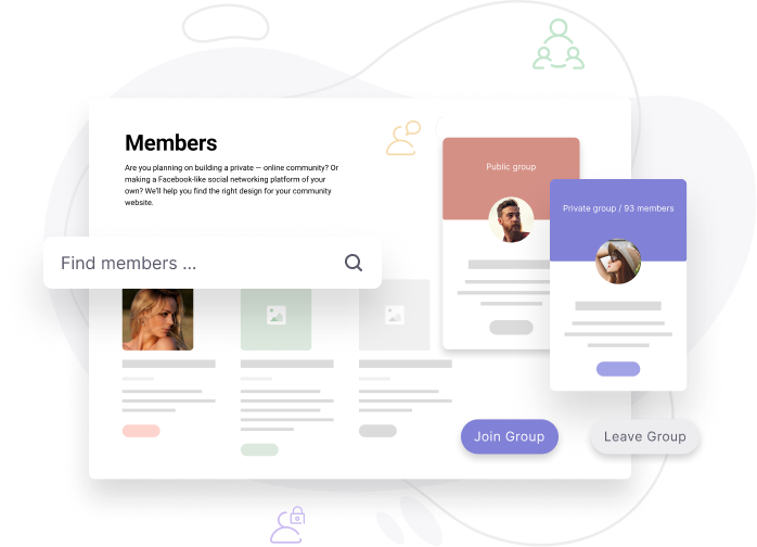 BuddyBuilder members and groups directory listing layouts