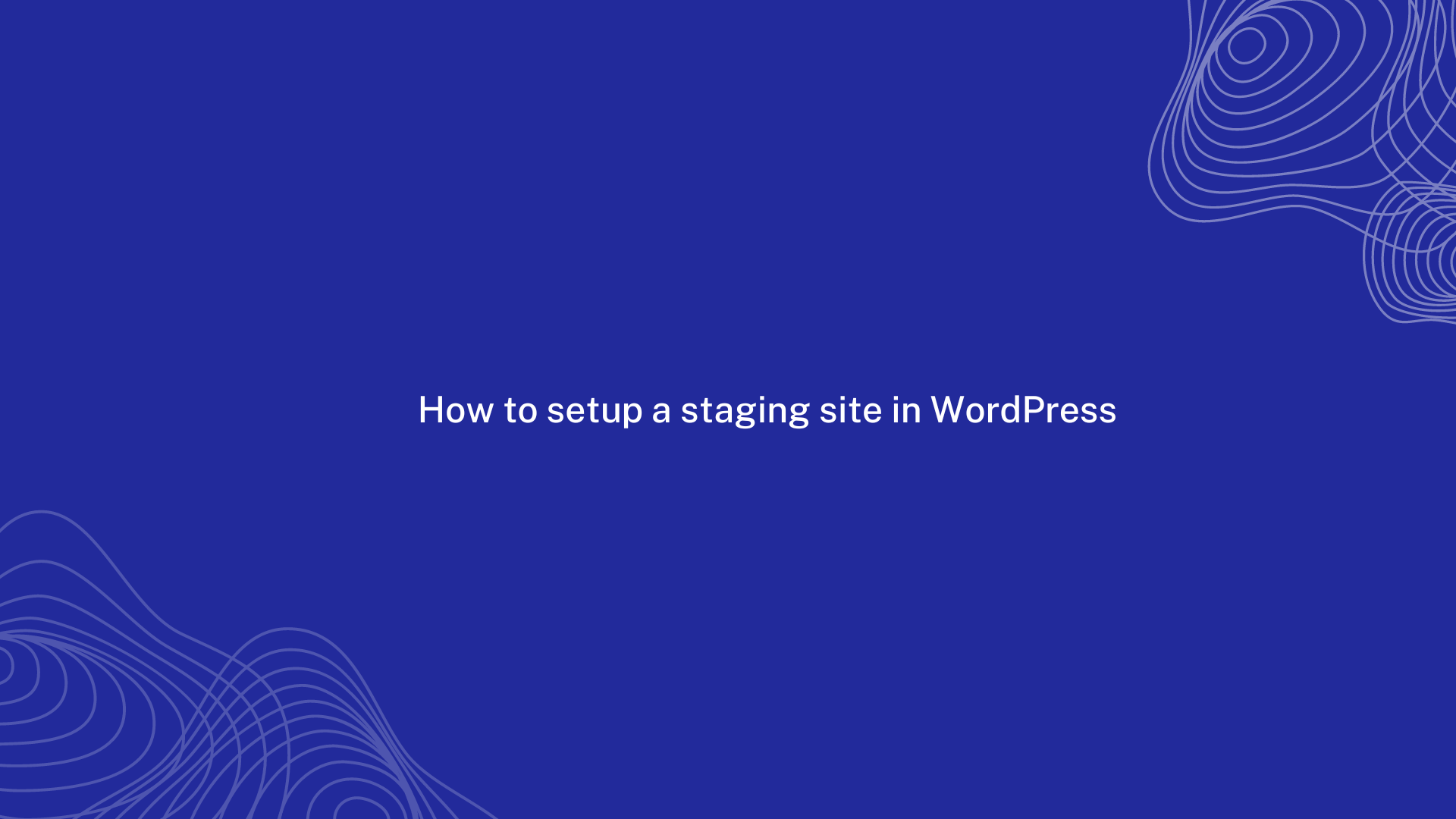 staging site