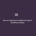 wordpress menus