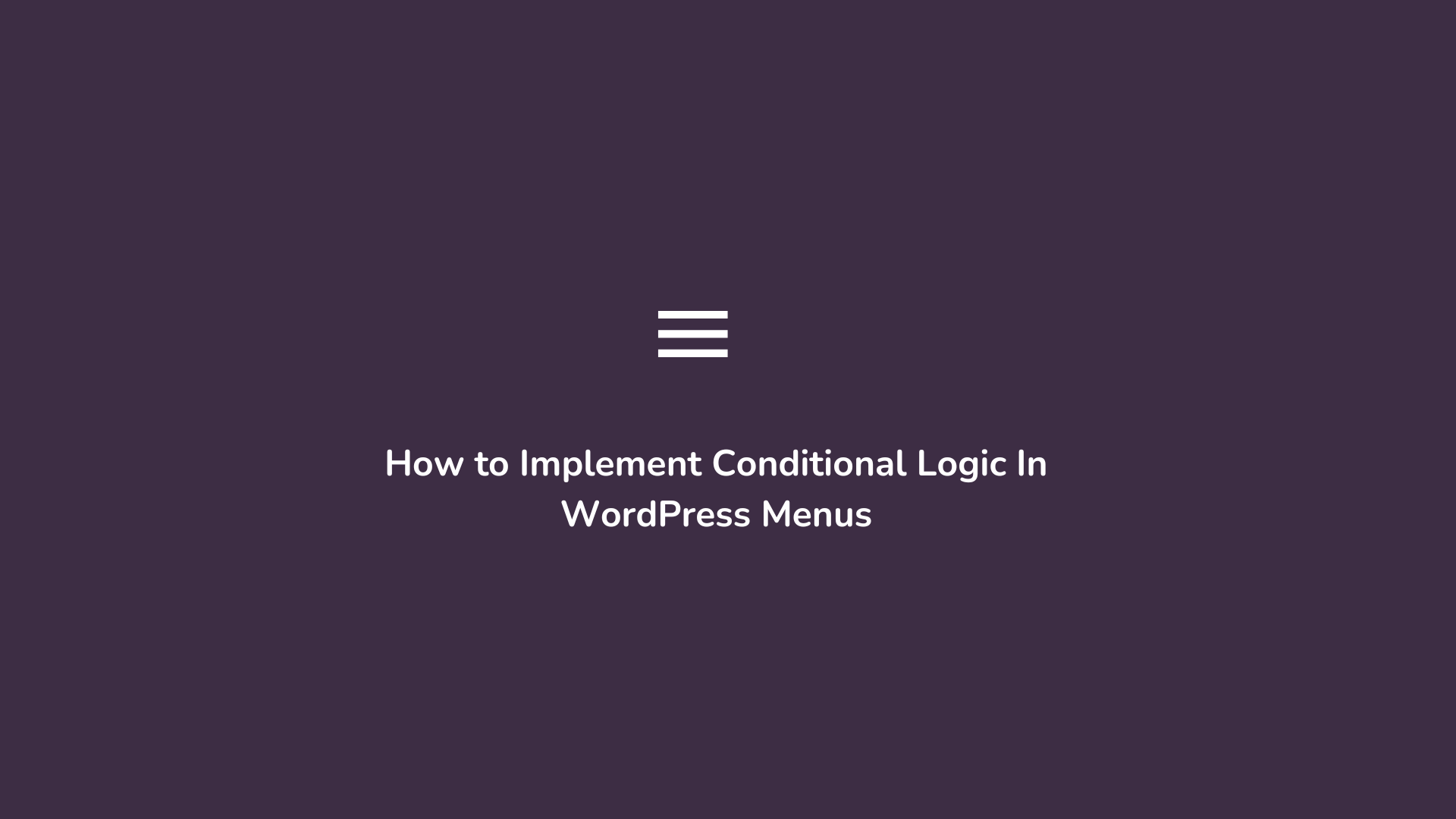 wordpress menus